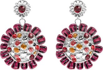 Marni Oorbellen met bloemmotief van messing - Dames - Oorbellen - Rood - ONE Size - Accessoires