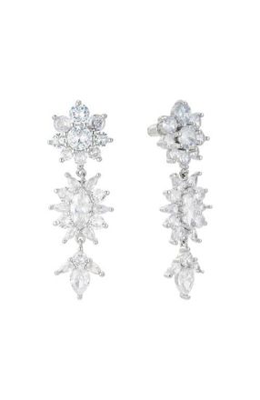 Untamed Petals Keepsake Crystal Drop Earrings in Silver at Nordstrom