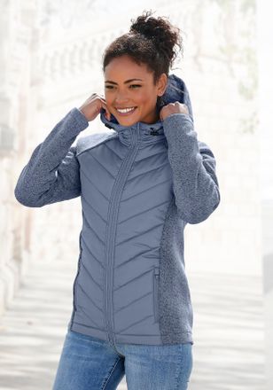 Vivance Steppjacke VIVANCE, Damen, Gr. 34, blau, Steppware, Obermaterial: 100% Polyester. &Auml;rmel: 100% Polyester, meliert, Jacken Steppjacke, mit Strickfleece-