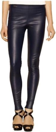 Polo Ralph Lauren Pantalon Legging Cuir - Dames - Leren Broeken - Blauw - M - Leer - Broeken