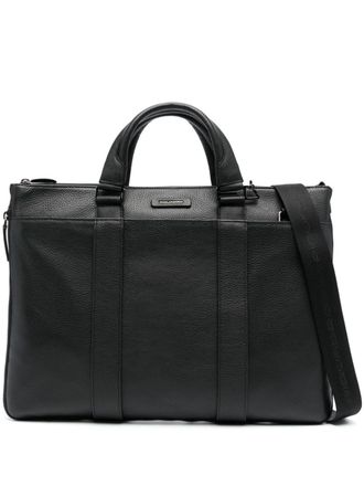 Piquadro expandable laptop bag - men - Calf Leather - OS - Black
