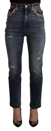 Dolce & Gabbana High-Waist Skinny Denim Jeans - Blue