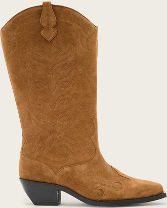 AllSaints Cow Suede Dolly Western Suede Boots, Size: UK7.5/US10.5/EU40.5