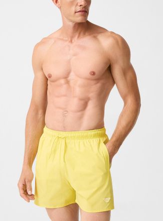 Emporio Armani Mens Logo patch plain swim trunks