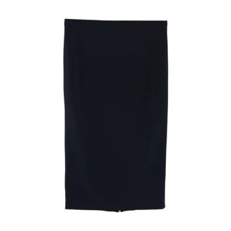 Marina Rinaldi Midi Skirts, female, Blue, Size: 2XL Zipped Slit Pencil Skirt