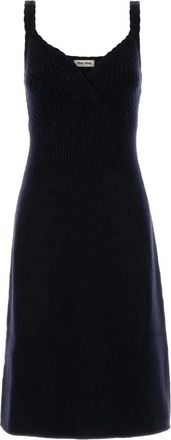 Miu Miu Abito midi in maglia - Blu
