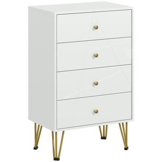 HOMCOM Chest of Drawers - 4 Drawers Dresser Storage Organiser for Bedroom | TJ Hughes