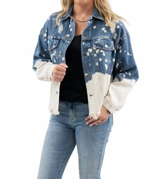 Bibi Acid Wash Boyfriend Denim Jacket In Multi