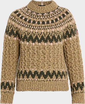 Moncler Cable-Knit Fairisle Sweater