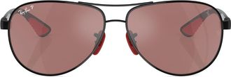 Ray-Ban gradient-lenses aviator-frame sunglasses - unisex - Steel - 61 - Black