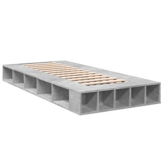 Berkfield Home Durable Bed Frame without Mattress Concrete Grey 75x190 cm Small | Size: Small Single