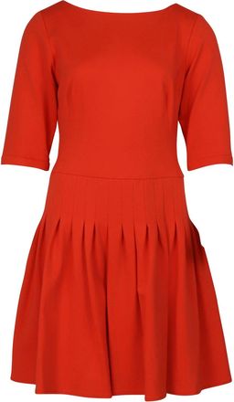 Issa Pleated Dress in Orange Viscose