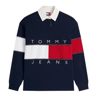 Tommy Jeans Oversized Rugby Sweatshirt - female - Tommy Jeans - Polo Shirts - Blue - 2XS - Tops