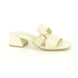 Hispanitas Slip-On Sandalen met Garment Detail - Dames - Muiltjes - Beige - 36 EU - Leer - Schoenen