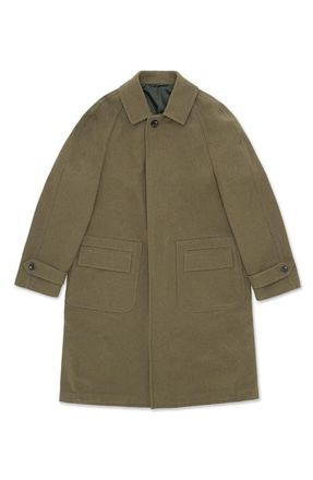 Fortela Vintage Blue Single-Breasted Coat in Green at Nordstrom, Size 48 Eu