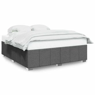 Berkfield Home Bed Frame without Mattress Dark Grey Super King Fabric