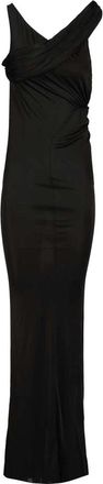 Rick Owens Sahara Asymmetrische Jersey Lange Jurk - Dames - Avondkleed - Zwart - L - Kleedjes