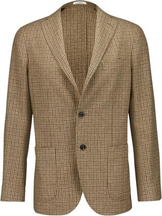 Boglioli Geruite Wollen Blazer - Heren - Blazers - Bruin - XL - Wol - Jassen
