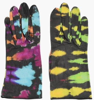Dsquared2 Tie Dye Effect Leather Gloves size 7