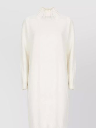 Fabiana Filippi wool silk cashmere ribbed turtleneck knee-length knitted dress