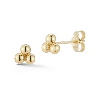 Ember Fine Jewelry 14K Gold Triple Beaded Studs