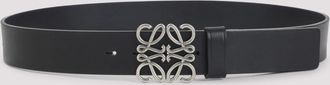 Loewe Black Vintage Palladium Chunky Anagram Belt
