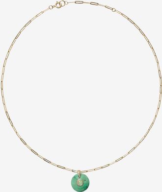 Pascale Monvoisin Gelbgoldhalskette mit Türkis und Opal Milo