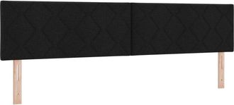 vidaXL Cabecero Con Luces De Tiras Led Con Cabecera Negro 200 Cm Tela Vidaxl