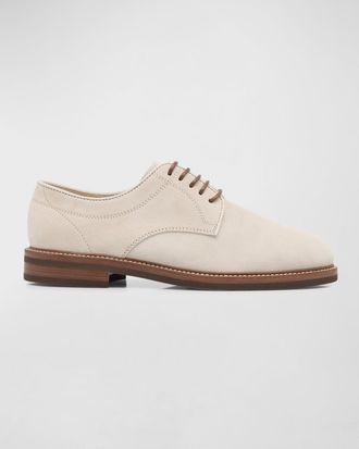 Brunello Cucinelli Mens Suede Derby Shoes