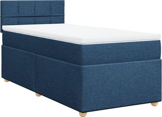 vidaXL Vidaxl - Cama Box Spring Con Colch&oacute;n Tela Azul 90x200 Cm