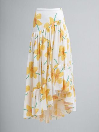 Marni Womens Floral Asymmetric Ruffled Skirt, Size 10