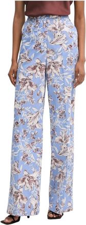 Liu Jo Floral Print Wide Broeken - Dames - Wijde Broeken - Veelkleurig - L - Katoen - Broeken