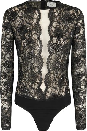 Nissa Body con paillettes - Nero