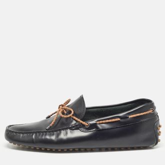 Tod's Tods Black Leather Bow Slip-On Loafers