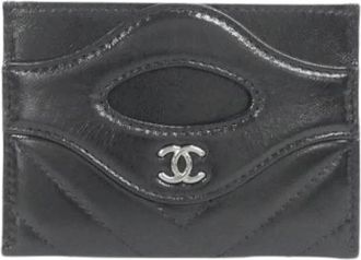 Chanel Pre-owned Business Card Case - Dames - Vintage Accessoires - Zwart - ONE Size - Leer - Vintage