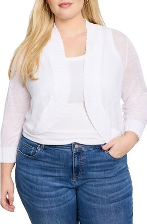 Nic+Zoe Linen Blend Bolero Cardigan in Paper White at Nordstrom, Size 1X