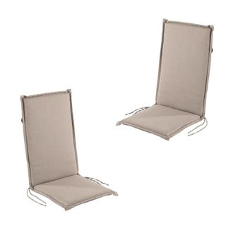 ED&Egrave;N JARD&Iacute; Pack de 2 cojines para sill&oacute;n de jard&iacute;n reclinable marr&oacute;n tostado
