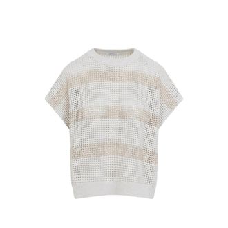 Brunello Cucinelli Striped Knitted Top