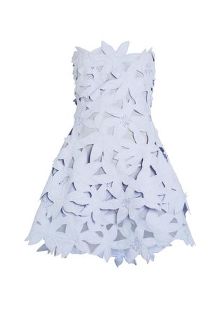SIMKHAI Miri Floral-cutwork Woven Mini Dress - Light Blue - 10 (UK14 / L)