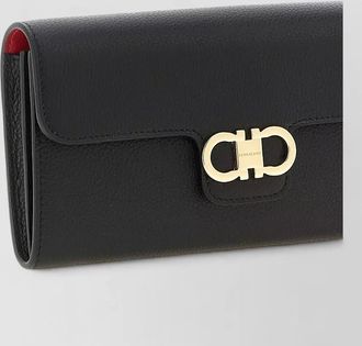 Ferragamo gancini leather clutch bag