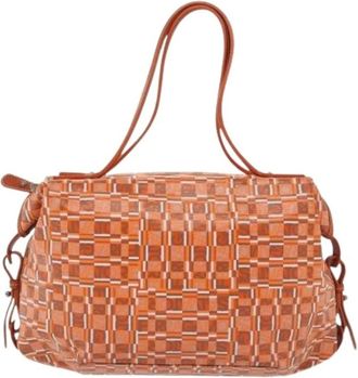 Ferragamo Pre-owned Shoulder Bags, female, Orange, Size: ONE SIZE Pre-owned Canvas Handbag