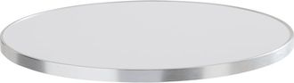 Oviala Tablero redondo blanco con borde plateado 60 cm