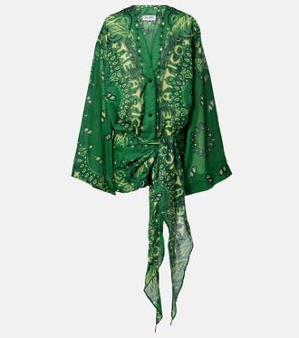 The Attico Miniabito Bandana in mussola di cotone