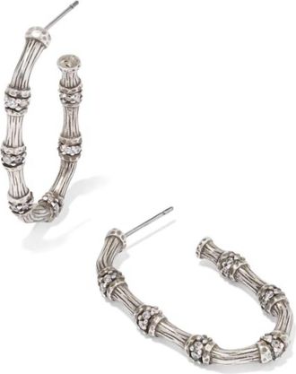 Kendra Scott Maura Bamboo Hoop Earrings In Silver