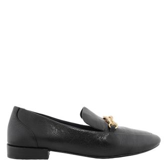 Tory Burch Jessa Leather Loafers - Perfect Black/Gold, Size 6
