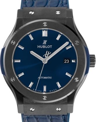 Hublot Pre-owned Hublot Classic Fusion Blue Sunray Dial Mens Watch 511.CM.7170.RX