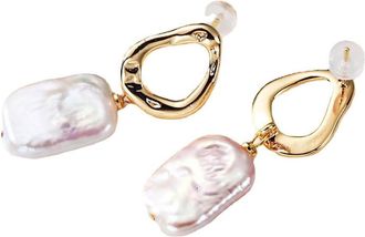 Generic Elegant Dangle Pearl Earrings for Women - 14K Gold Plated Baroque Drop Earrings, Perfect Jewelry GiftDurability