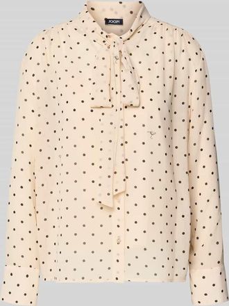 Joop Schluppenbluse im Allover-Look Modell Bo in Beige, Gr&ouml;&szlig;e 34