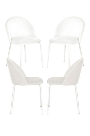 Regalos Miguel Packs Sillas Comedor - Pack 4 Sillas White Dalnia Terciopelo - Blanco