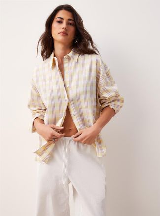 Icone Womens Touch of linen oversized shirt